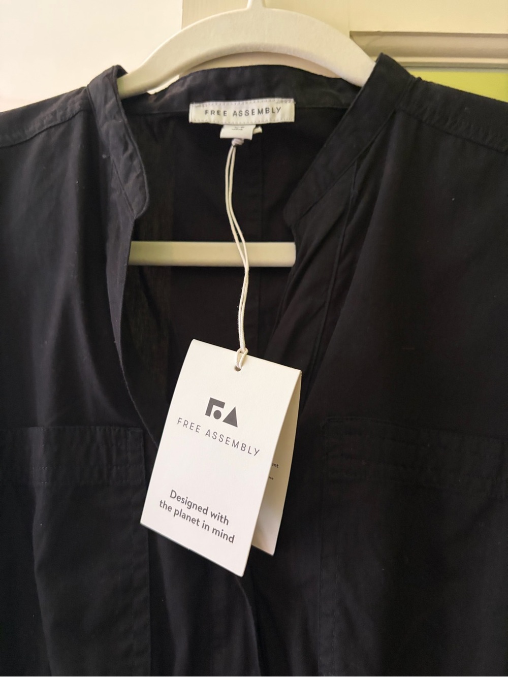 Free Assembly Black Button-Front Tie-Waist Midi Dress - Picture 4 of 6